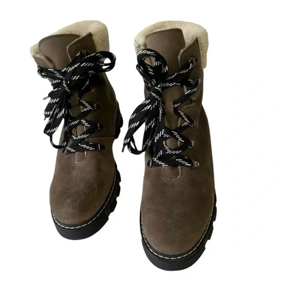 La Canadienne Adams Boots Stone Brown Suede Women’s Size 10